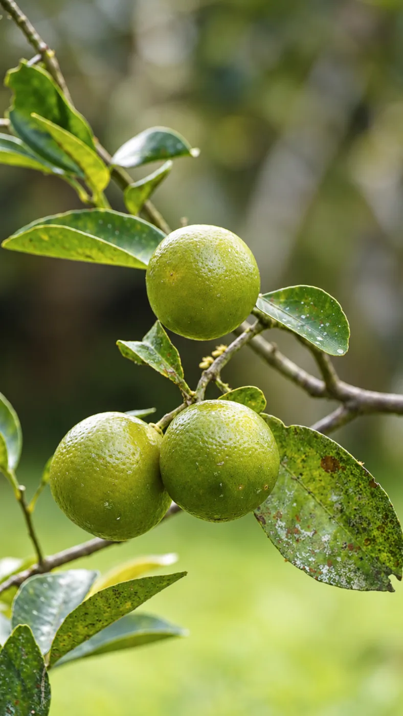 Limes growing on a tree in Puerto Viejo, Costa Rica