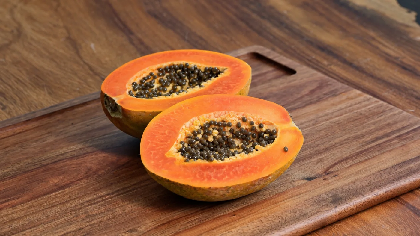 Papaya tropical fruit in Puerto Viejo, Costa Rica
