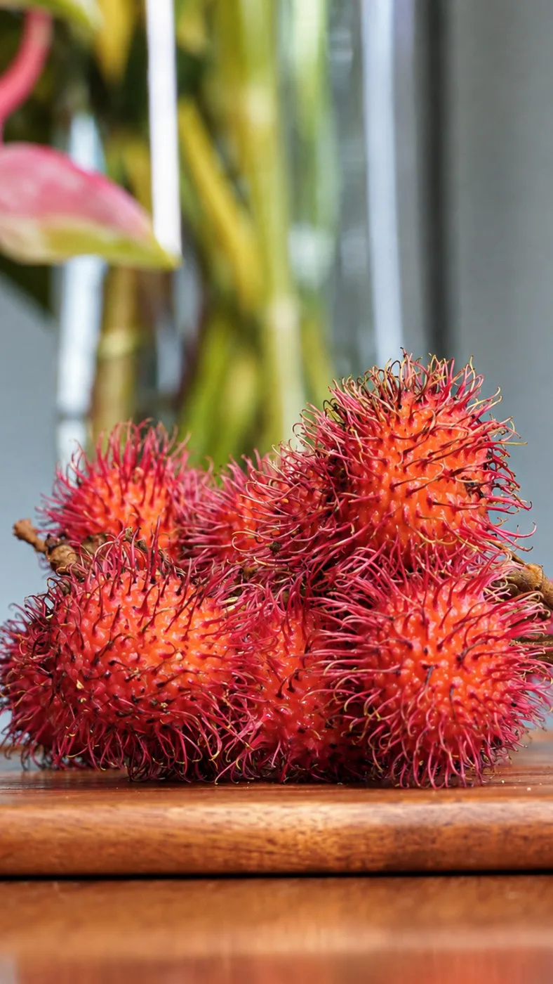 Rambutan tropical fruit in Puerto Viejo, Costa Rica